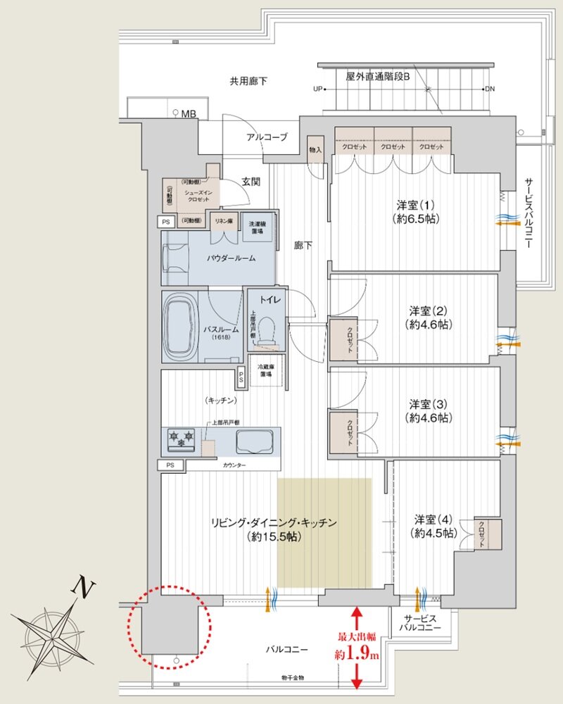 プレサンス ロジェ 四日市駅SOUTH 間取り Fタイプ