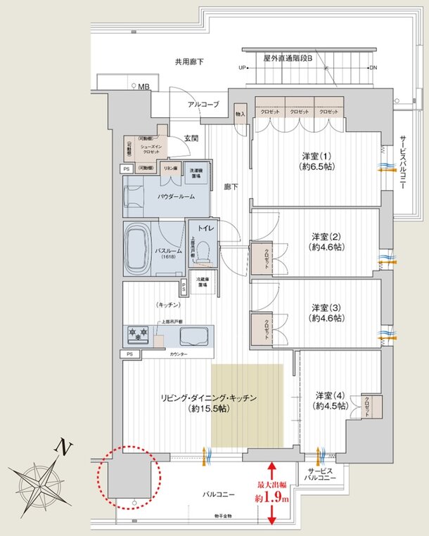 プレサンス ロジェ 四日市駅SOUTH 間取り Fタイプ