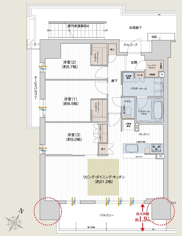 プレサンス ロジェ 四日市駅SOUTH 間取り Aタイプ（MENU1）