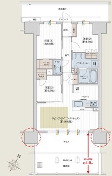 プレサンス ロジェ 四日市駅SOUTH 間取り Bgタイプ（MENU2）