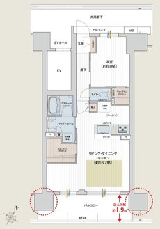 プレサンス ロジェ 四日市駅SOUTH 間取り Eタイプ（MENU2）