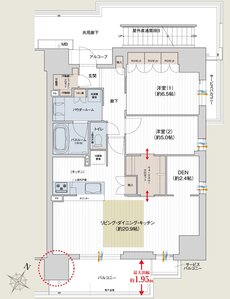 プレサンス ロジェ 四日市駅SOUTH 間取り Fタイプ（MENU3）