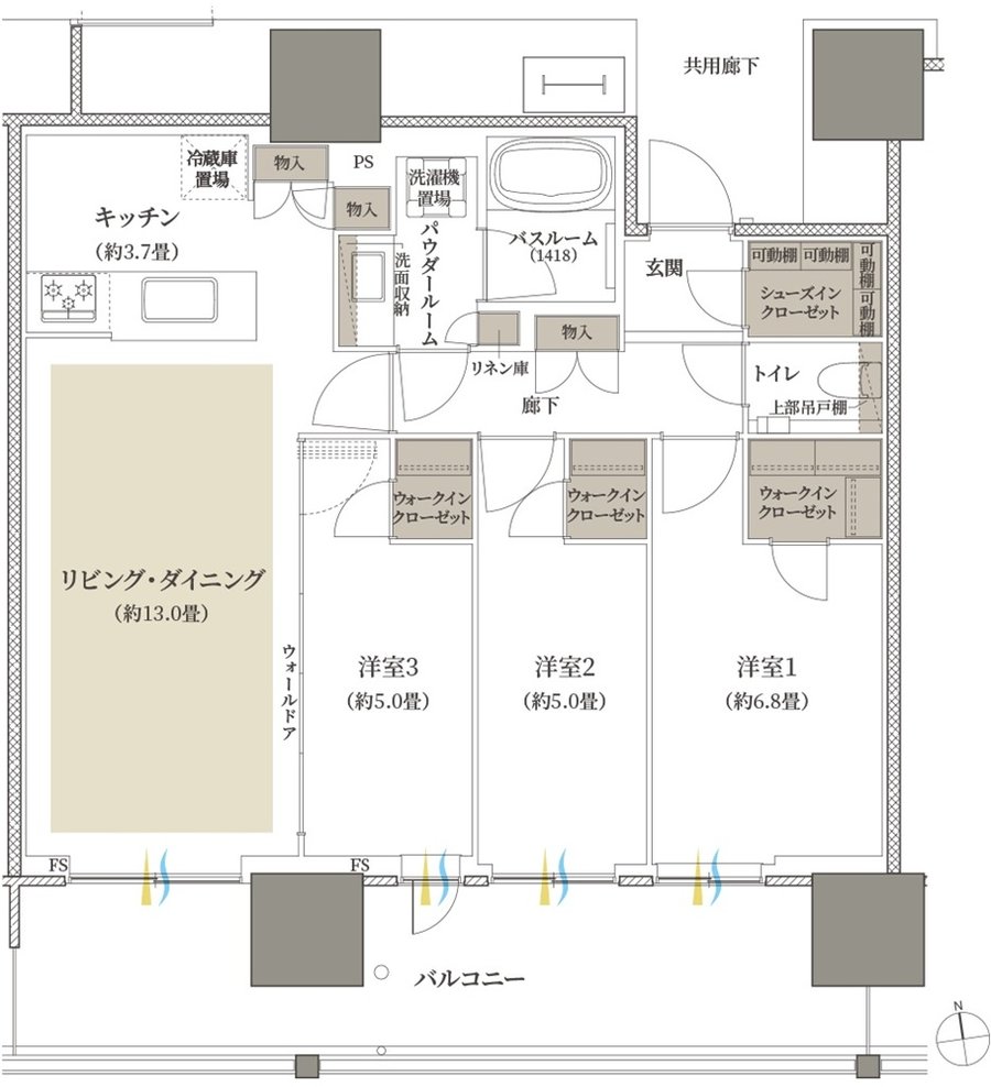プレミストタワー船橋 間取り 75C type