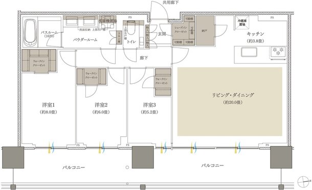 プレミストタワー船橋 間取り 95C type