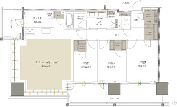 プレミストタワー船橋 間取り 95D type