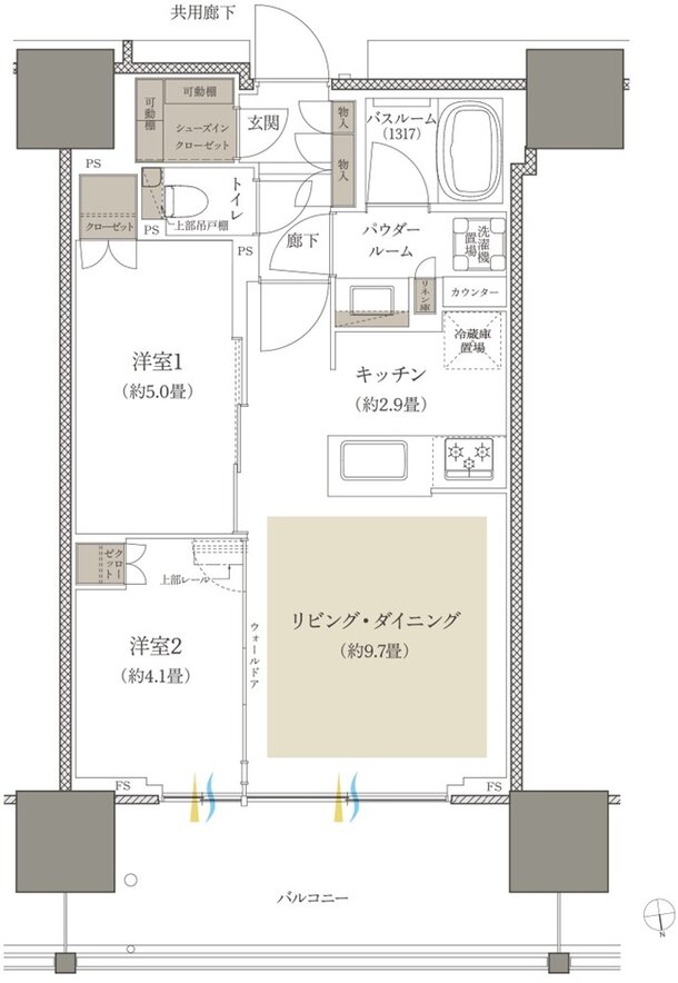 プレミストタワー船橋 間取り 50B-2 type