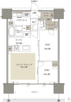 プレミストタワー船橋 間取り 55B-1 type