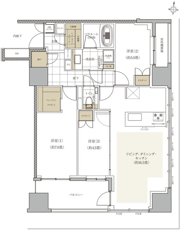 ザ・ライオンズ本郷 間取り E2 TYPE