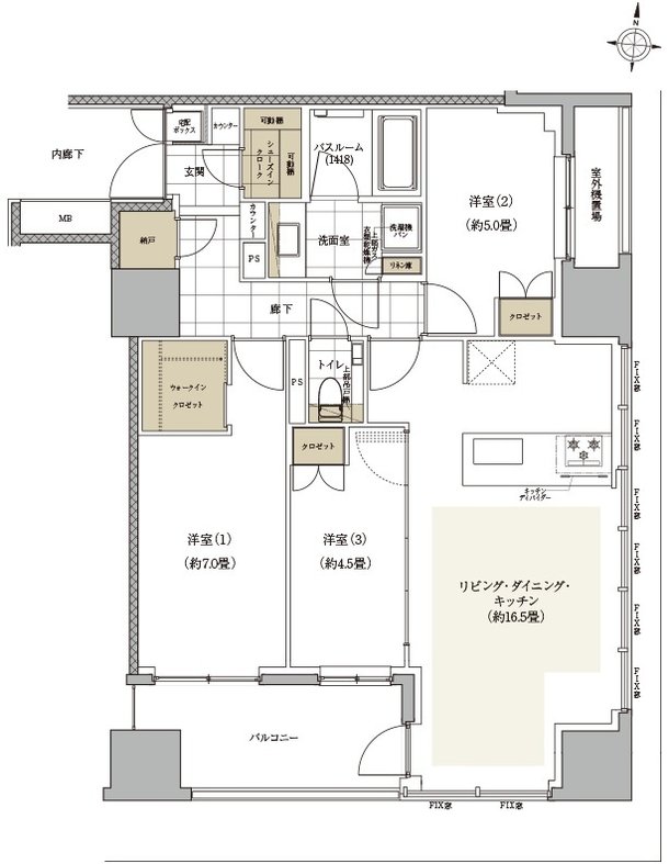 ザ・ライオンズ本郷 間取り E2 TYPE