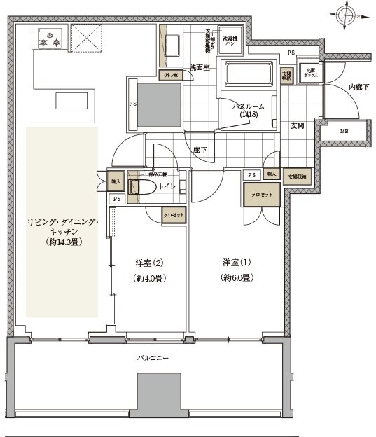 ザ・ライオンズ本郷 間取り F2 TYPE