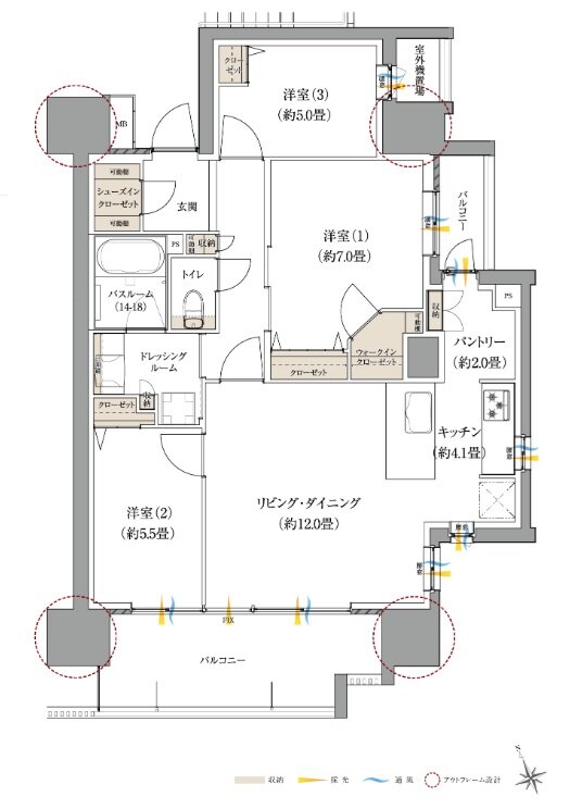 サーパス熊谷銀座レジデンス 間取り Dタイプ