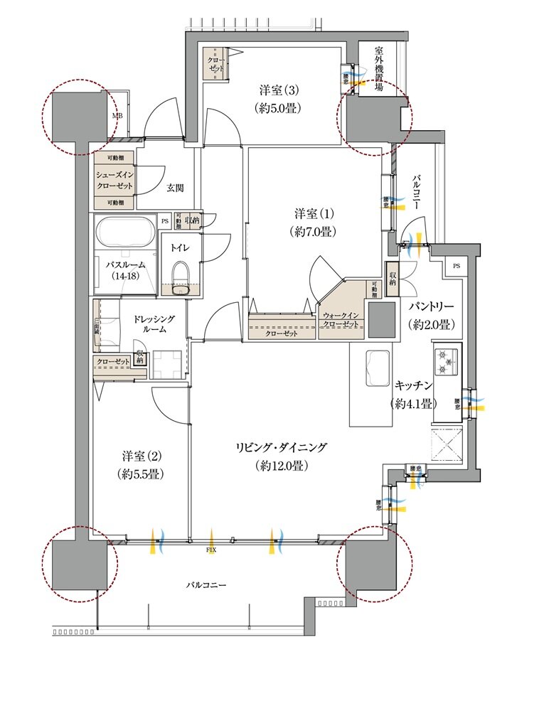 サーパス熊谷銀座レジデンス 間取り Dタイプ