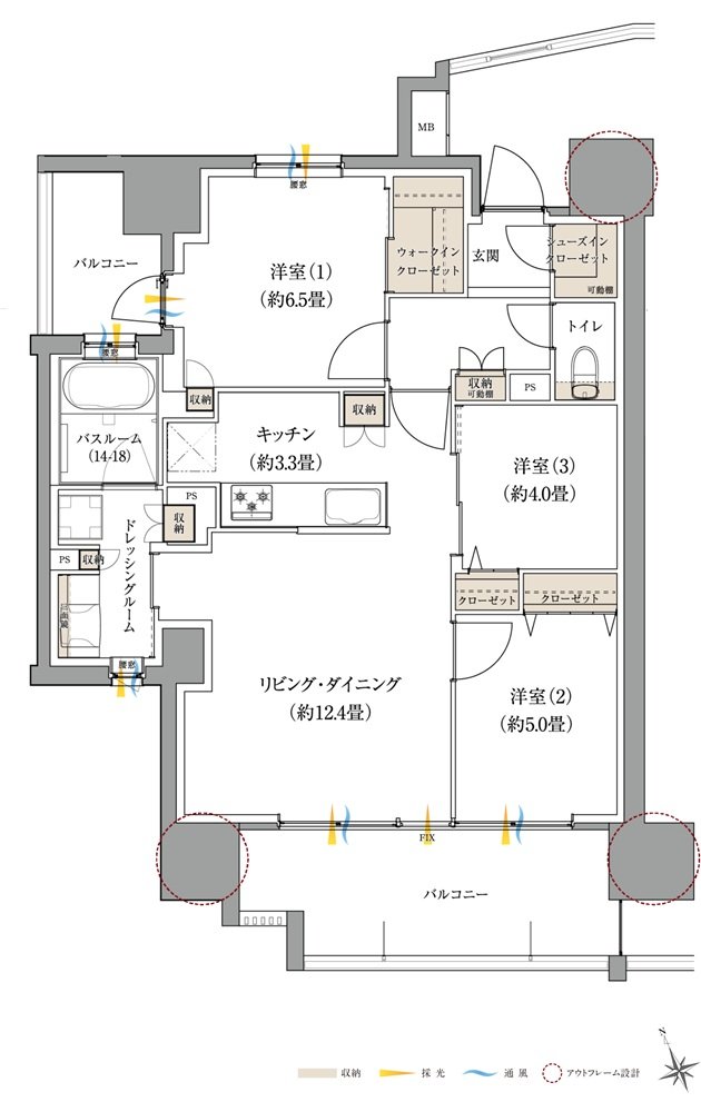 サーパス熊谷銀座レジデンス 間取り Aタイプ