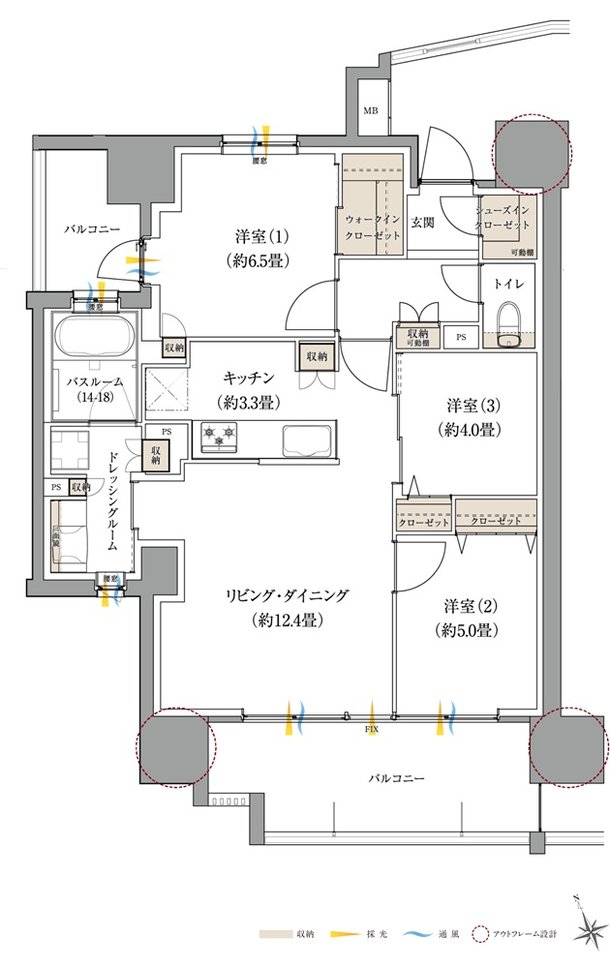サーパス熊谷銀座レジデンス 間取り Aタイプ