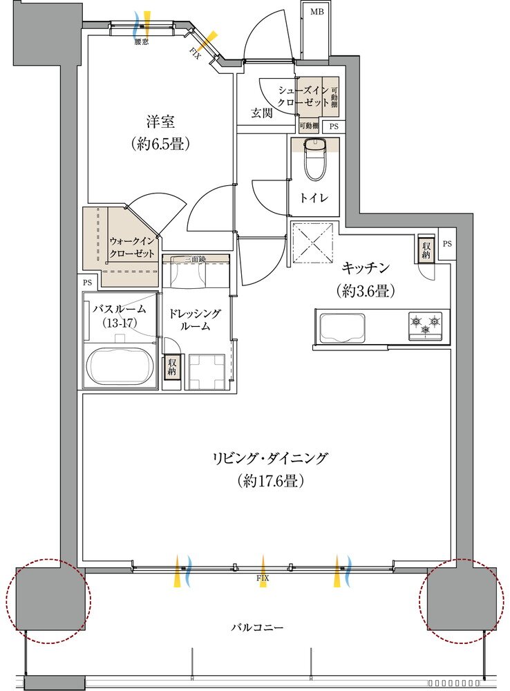 サーパス熊谷銀座レジデンス 間取り Cタイプ（メニュープラン）
