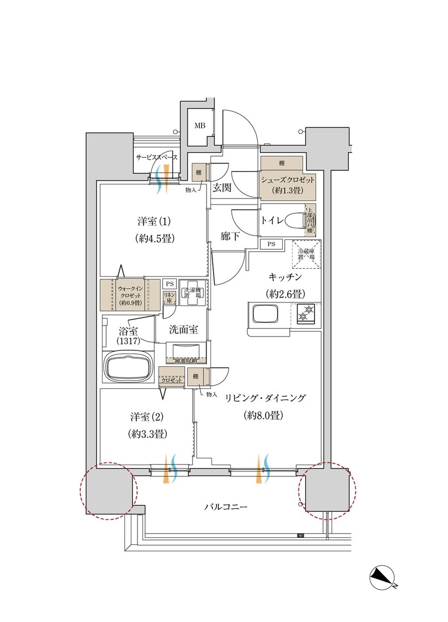 ウエリス赤坂BAYSIDE 間取り A type