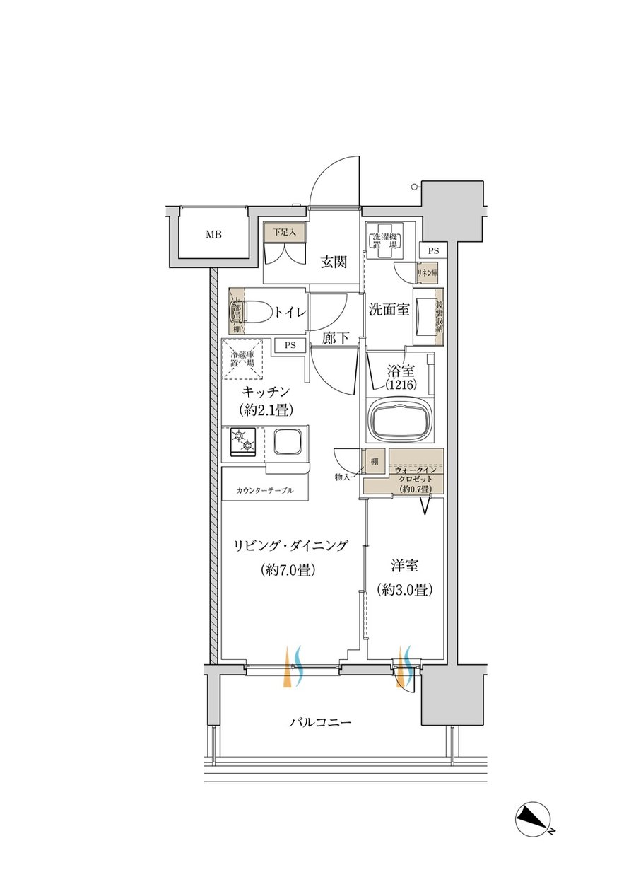 ウエリス赤坂BAYSIDE 間取り B2 type