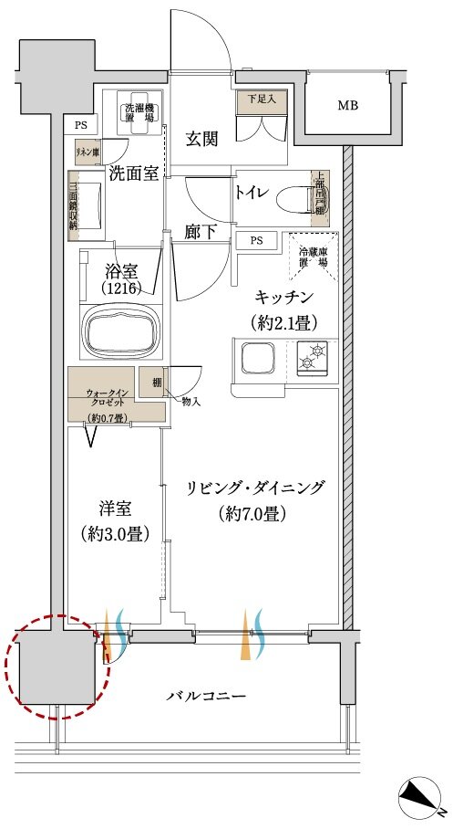 ウエリス赤坂BAYSIDE 間取り B1 type