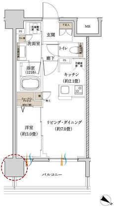 ウエリス赤坂BAYSIDE 間取り B1 type