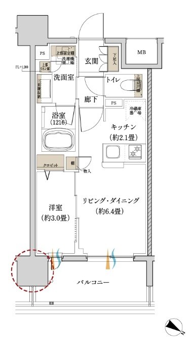 ウエリス赤坂BAYSIDE 間取り C type