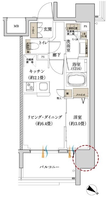 ウエリス赤坂BAYSIDE 間取り D type