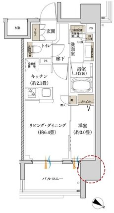 ウエリス赤坂BAYSIDE 間取り D type