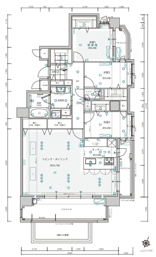 フリーディア大濠公園レジデンス 間取り C typeセレクト1