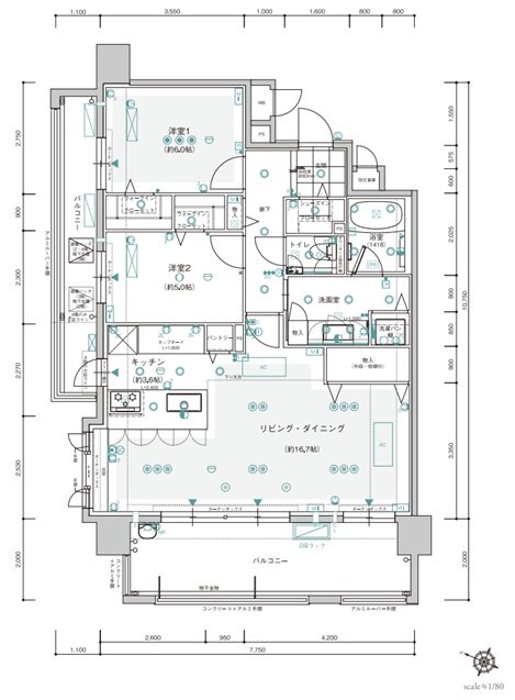 フリーディア大濠公園レジデンス 間取り A typeセレクト3