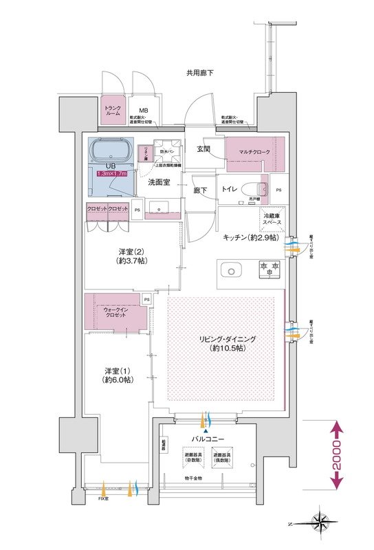 SOLTIA WEST CITY FRONT（ソルティア ウエストシティ フロント） 間取り B1タイプ
