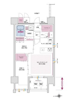 SOLTIA WEST CITY FRONT（ソルティア ウエストシティ フロント） 間取り B1タイプ
