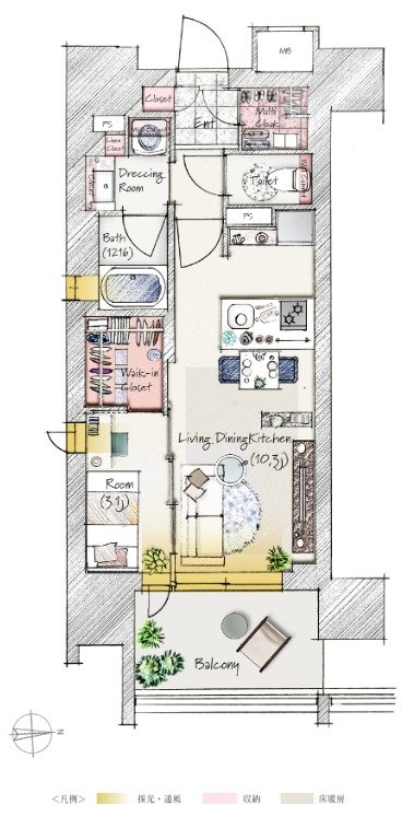 SOLTIA WEST CITY FRONT(ソルティア ウエストシティ フロント) 間取り C1タイプ