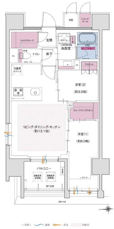 SOLTIA WEST CITY FRONT(ソルティア ウエストシティ フロント) 間取り A1タイプ