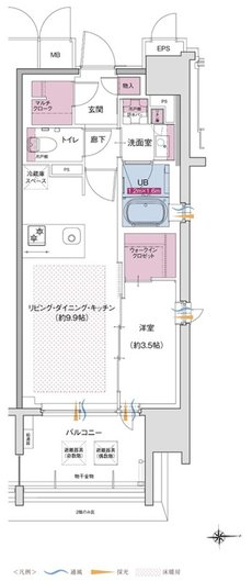 SOLTIA WEST CITY FRONT（ソルティア ウエストシティ フロント） 間取り E1タイプ