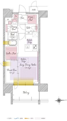 SOLTIA WEST CITY FRONT（ソルティア ウエストシティ フロント） 間取り C2タイプ（14・15階）