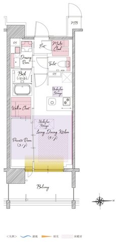 SOLTIA WEST CITY FRONT（ソルティア ウエストシティ フロント） 間取り D2タイプ（14・15階）