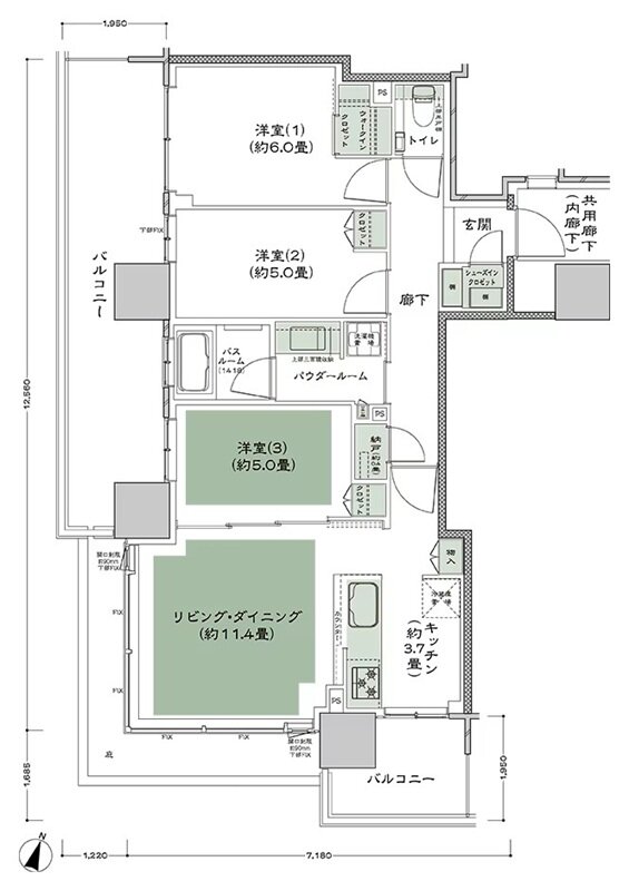 W CITY TOWERS 間取り WE-3 type