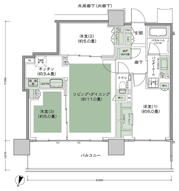 W CITY TOWERS 間取り WB-3 type