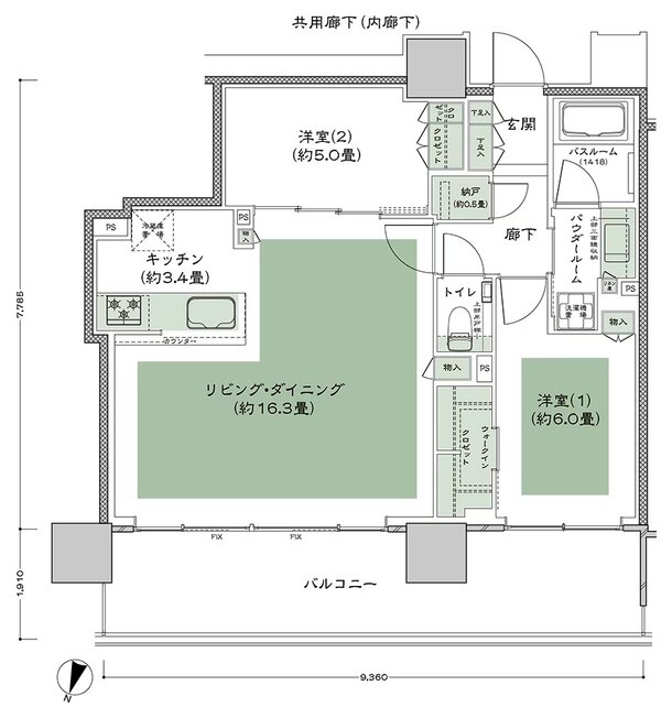 W CITY TOWERS 間取り WB-2 type