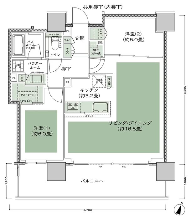 W CITY TOWERS 間取り WF-2 type