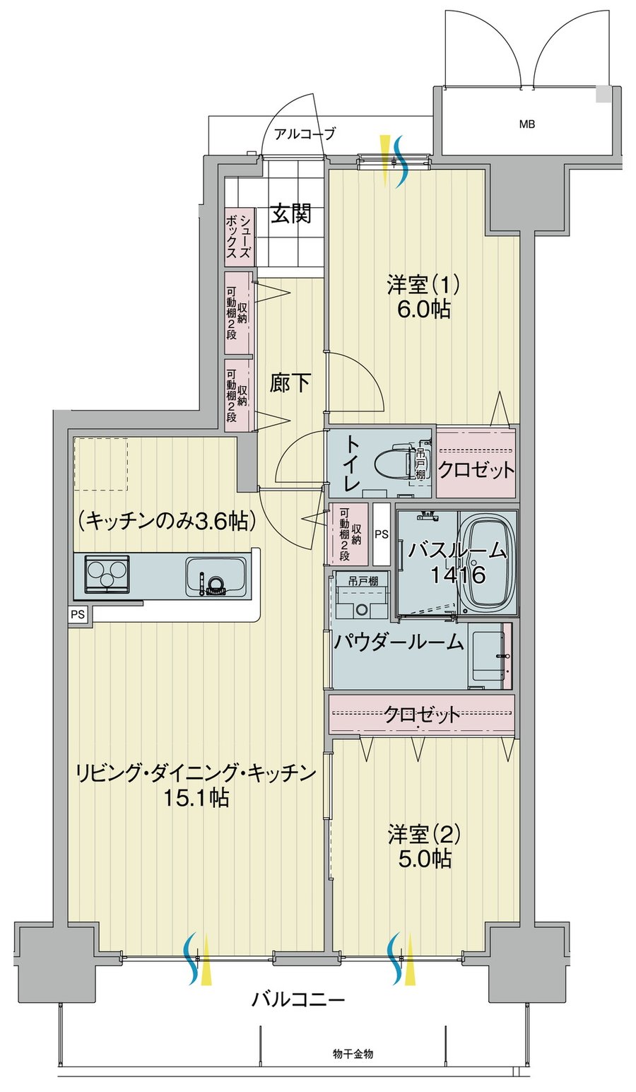 アルファスマート姫路駅南 間取り B TYPE