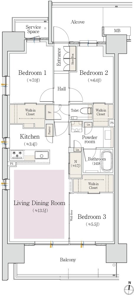 プラウド白壁コート 間取り A type