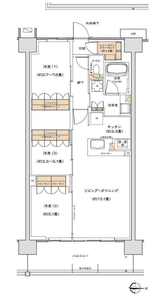 （仮称）リーフィアレジデンス海老名 間取り I Type