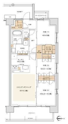リーフィアレジデンス海老名ブライトガーデン 間取り A1 Type