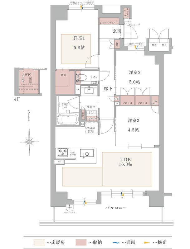 ザ・ハートフルストーリー西宮苦楽園 間取り Bタイプ