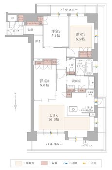 ザ・ハートフルストーリー西宮苦楽園 間取り D1タイプ