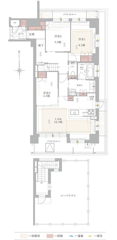 ザ・ハートフルストーリー西宮苦楽園 間取り D2タイプ