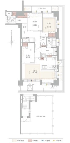 ザ・ハートフルストーリー西宮苦楽園 間取り D2タイプ