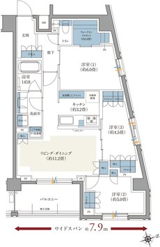 ルネ横浜山手 間取り A type