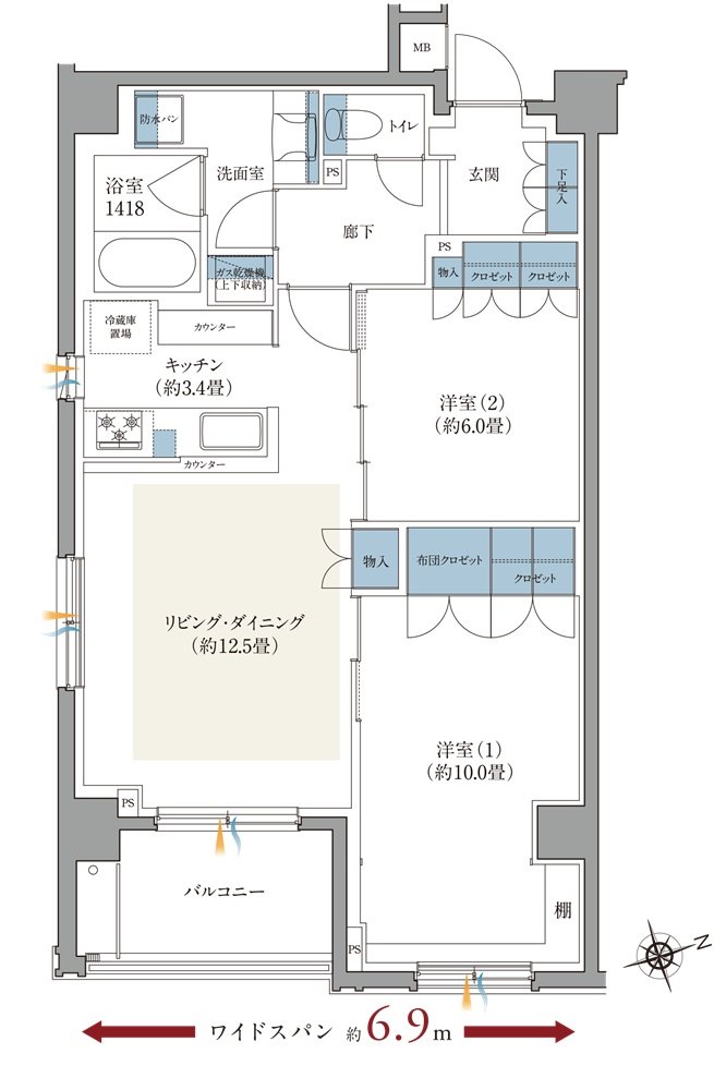 ルネ横浜山手 間取り C type