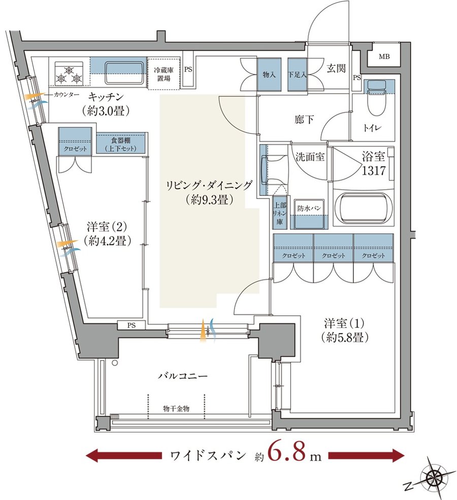 ルネ横浜山手 間取り D type